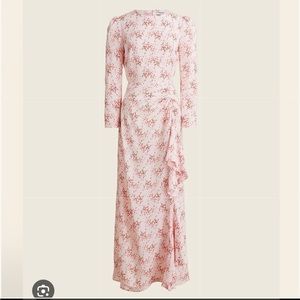 J.Crew Collection Ruffle Silk Dress in Freesia Flora